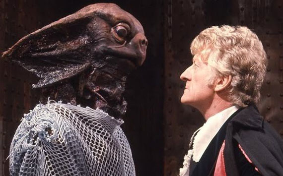 image of Jon Pertwee as Doctor Who with unnamed actor as a Sea Devil